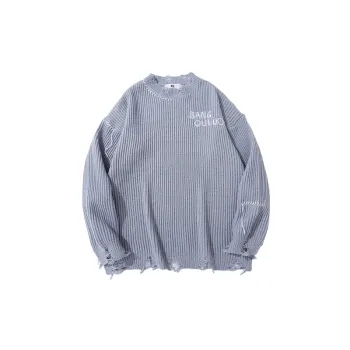 Trendy Brand New Style Retro Rave Letter Knitted Loose Sweater