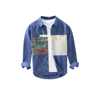 Loose Tide Print Linen Shirt