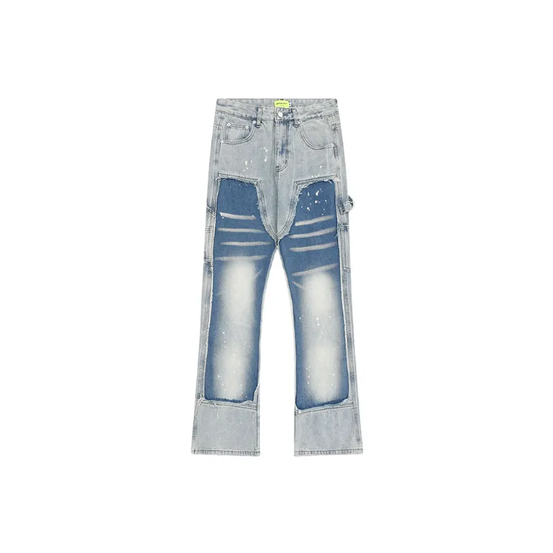 Retro Street Washing Distressed Jeans-0