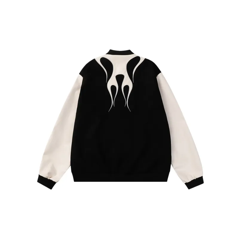 High Street Flame Stitching Design Jacket-3
