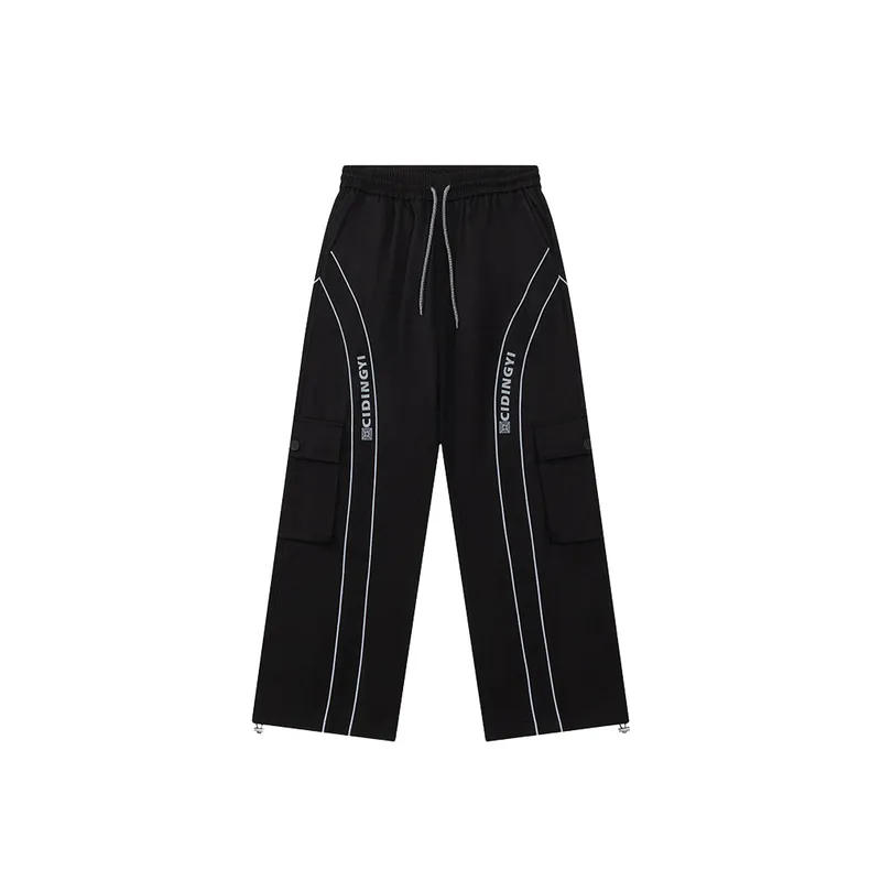 Thin Casual Pants Loose Lazy Drawstring Workwear Wide Leg Pants