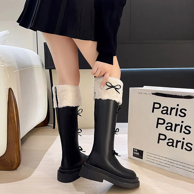 Retro Fashionable Warming Knee High Boots-1