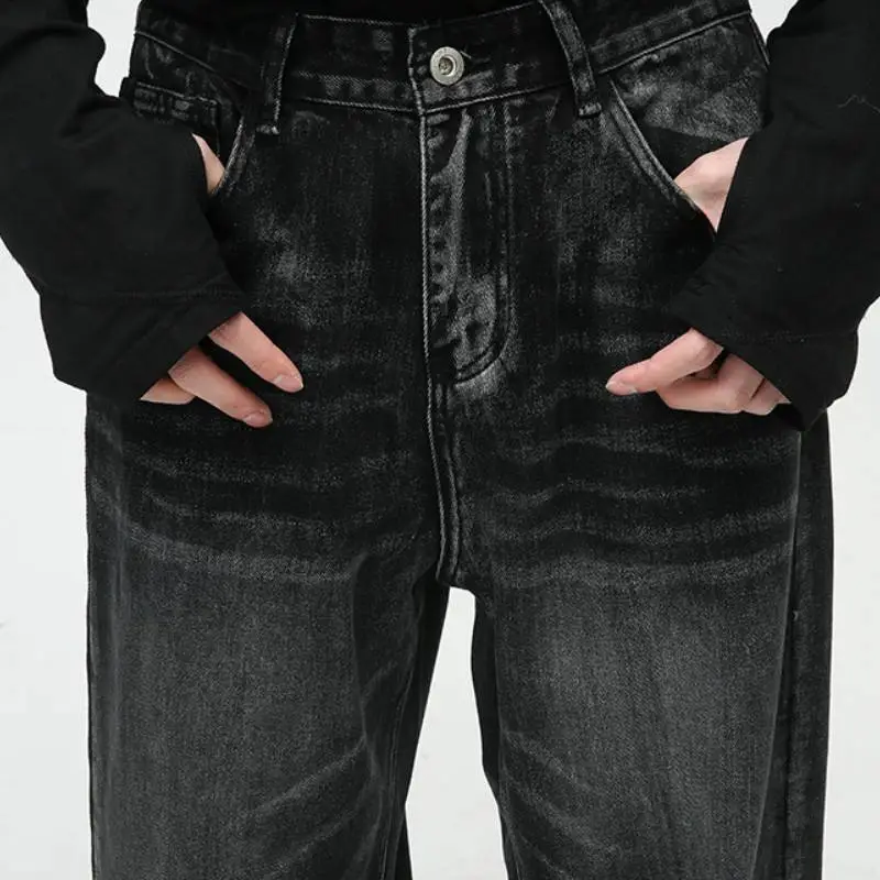 Casual Fashionable Straight Leg Jeans-3