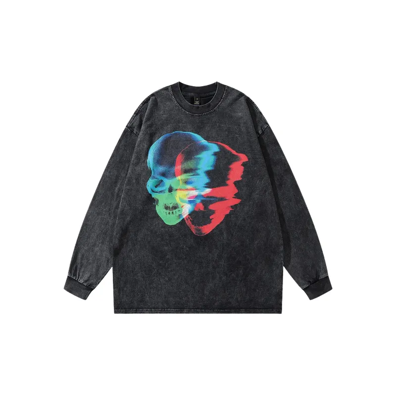 Simple Washed Loose Sweatshirt-0