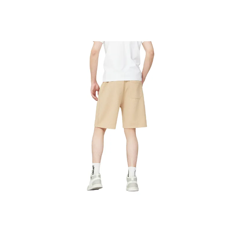 Loose Plain Waffle Checks Casual Shorts-1