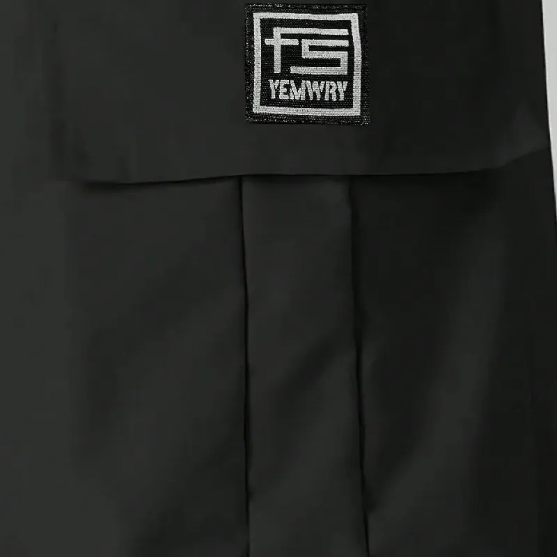 Loose Straight Leg Polyester Cargo Pants-2