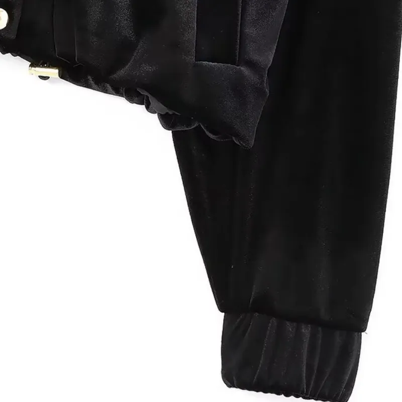 Casual Fashionable Polyester Velvet Jacket Women-3