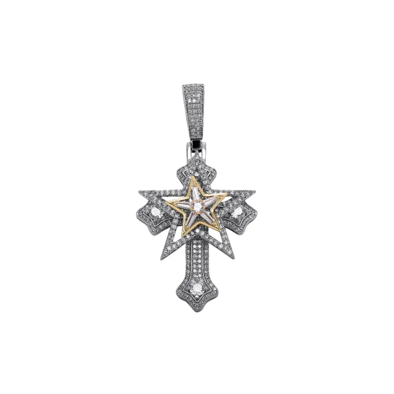 Hip hop Six pointed Star Pendant-0
