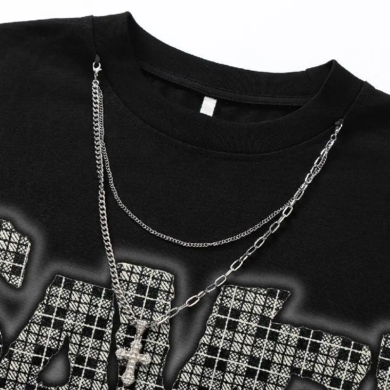 Fashionable Ripped Cotton Blended Fabric T Shirt Unisex-4