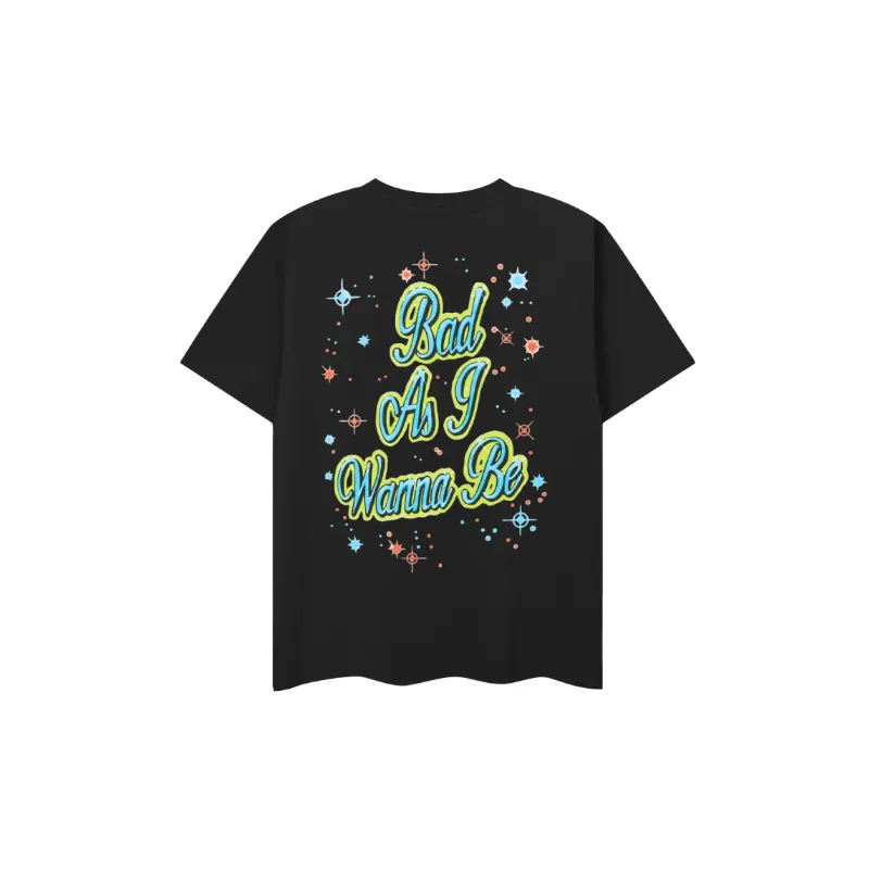 Loose Letter Cotton Blended Fabric T Shirt-5
