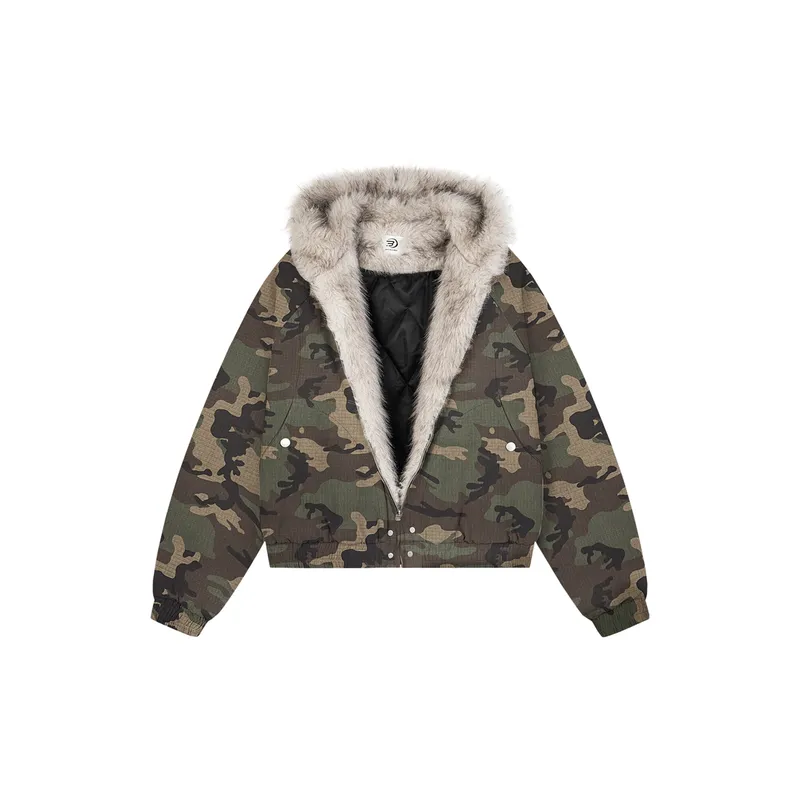 Casual Camo Polyester Quilted Jacket-0