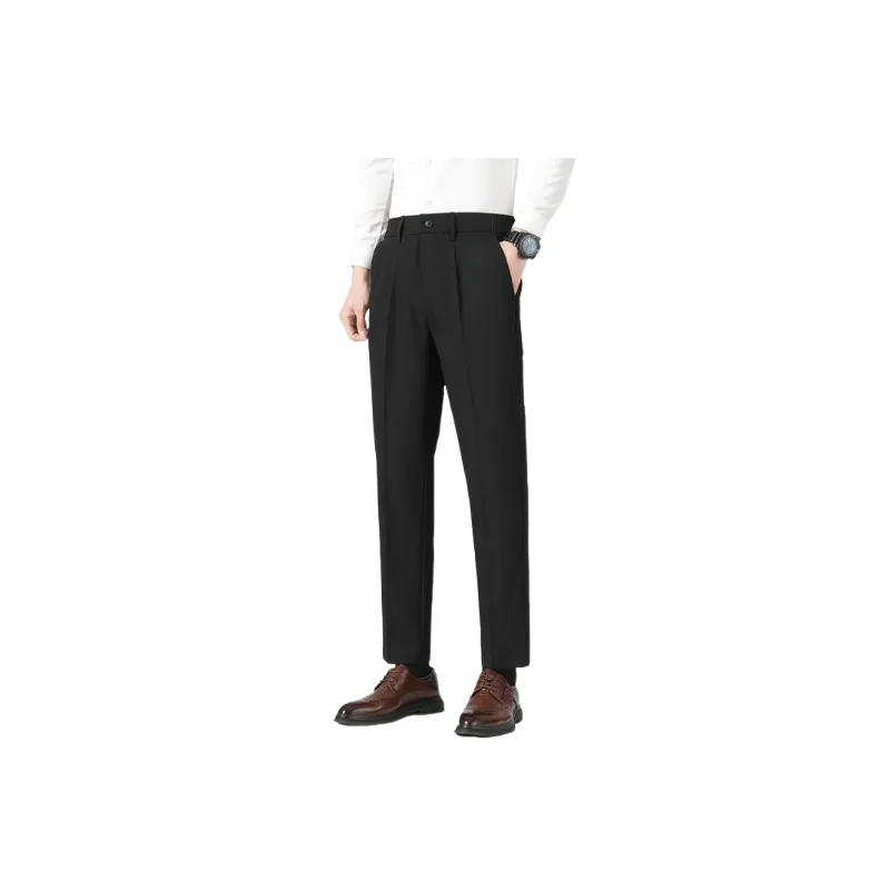 Casual Fashionable Cotton Blended Fabric Suit Trousers-1