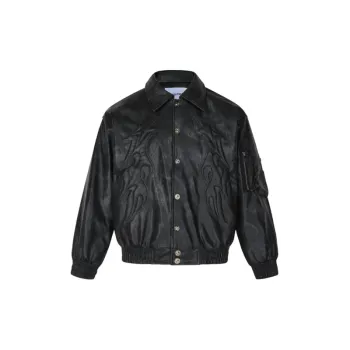 Vintage Distressed Faux Leather Cotton Jacket
