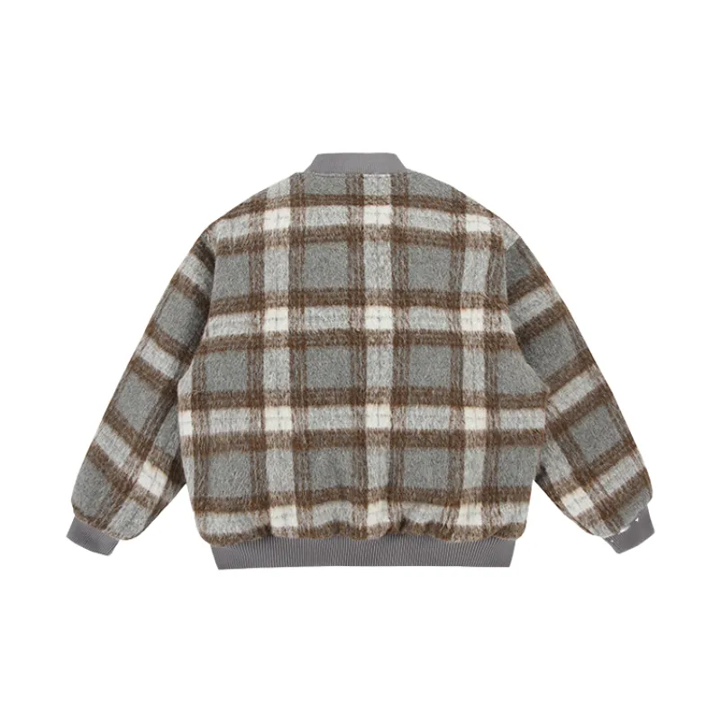 Retro Plaid Loose Casual Quilted Jacket-1