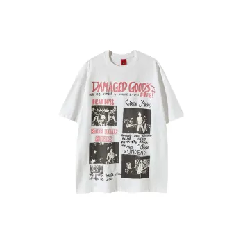 Street Print Cotton Blended Fabric T Shirt