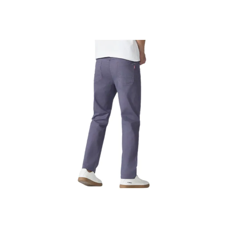 Simple Plain Cotton Blended Fabric Casual Pants Unisex-9
