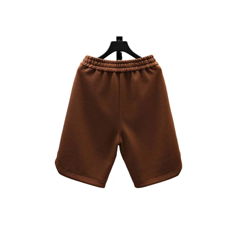 Workwear Shorts Men's Summer Trendy Brand Two-sided Knitted Casual Pants Sweatpants Trendy Basketball Running Pants swag OOTD-1
