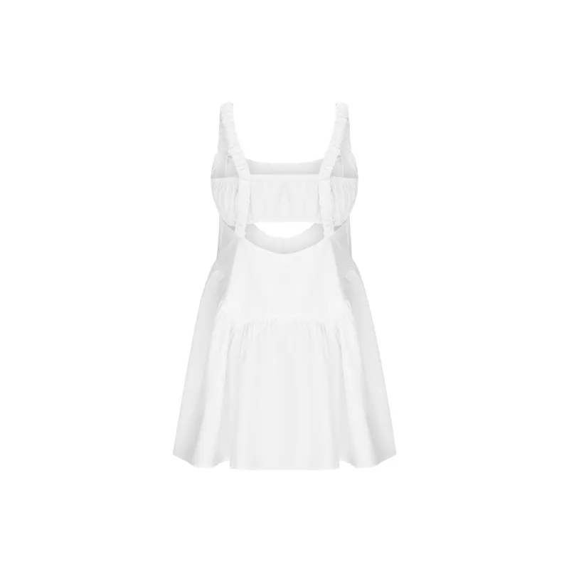 Casual Plain Cotton Dress Women-1
