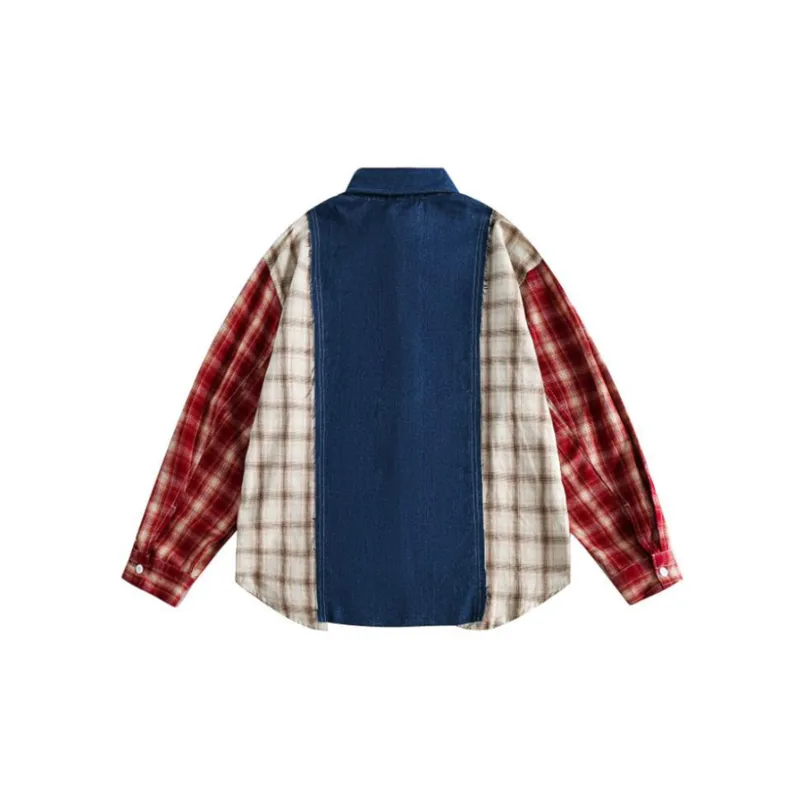 Retro Plaid Casual Versatile Patchwork Jacket-1
