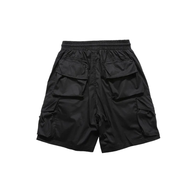 Casual Loose Blended Synthetic Fabrics Cargo Shorts-1
