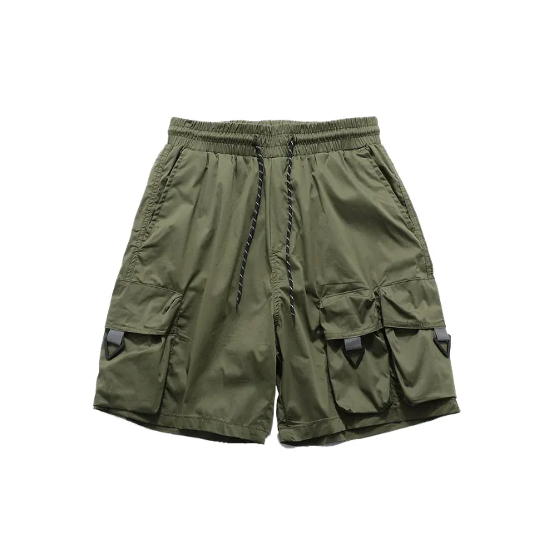 Casual Loose Blended Synthetic Fabrics Cargo Shorts-2