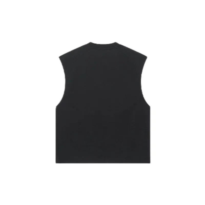 Plain Loose 100% Cotton Vest-1