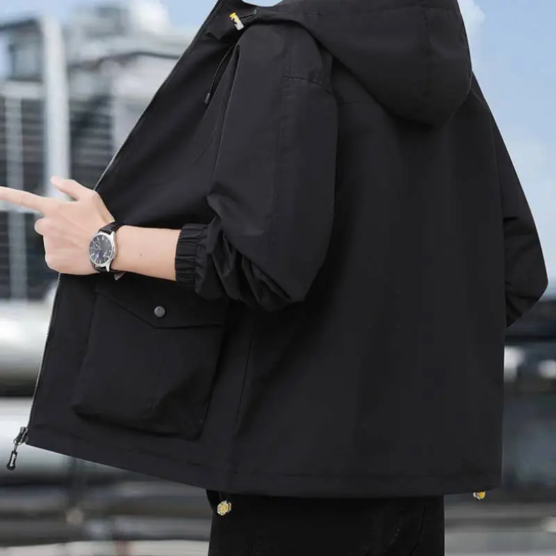 Casual Plain Blended Synthetic Fabrics Jacket-6
