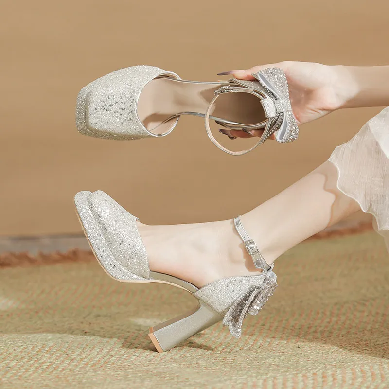 Fashionable Sequins High Heels-4