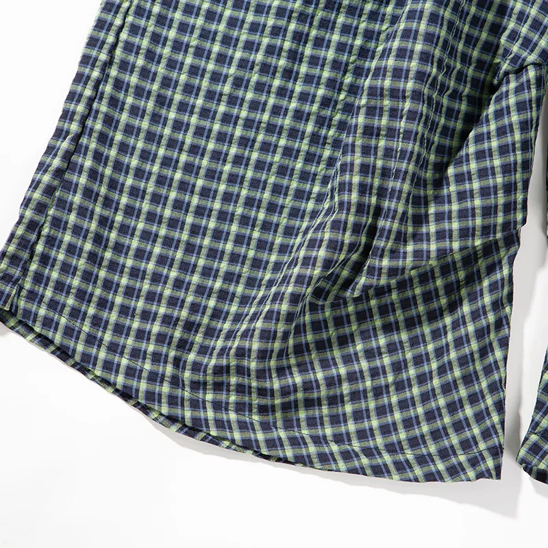 Retro Plaid Loose Cotton Blended Fabric Casual Shorts Unisex-3