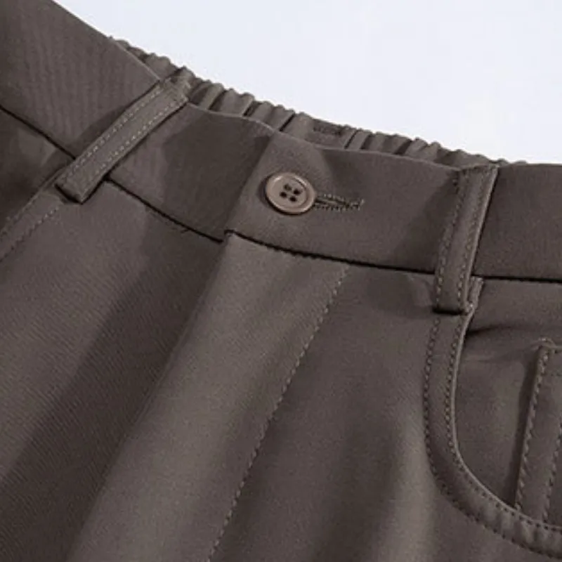 Casual Loose Blended Synthetic Fabrics Suit Trousers-6