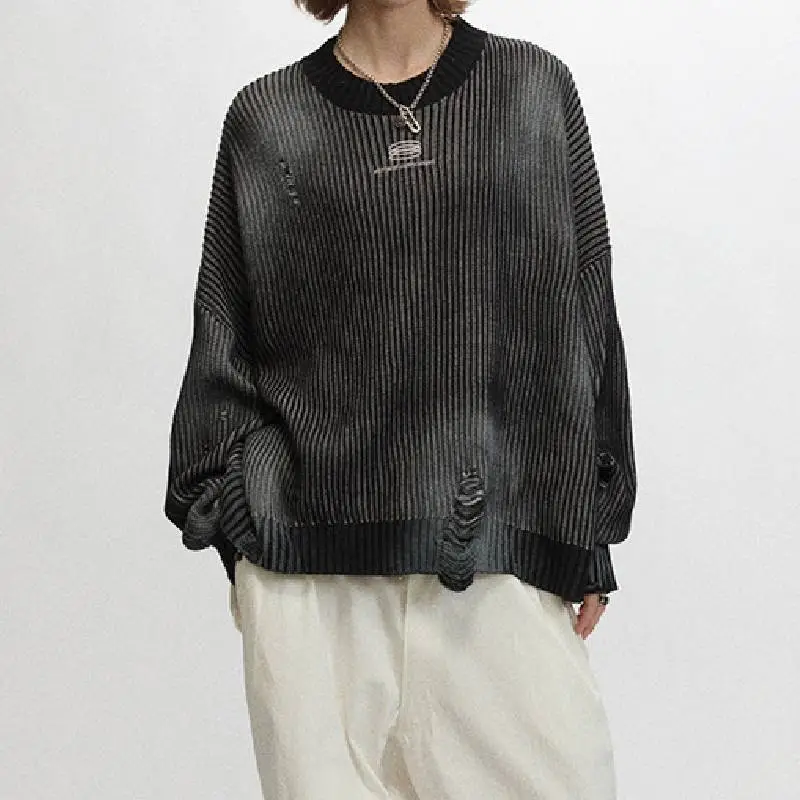 Loose Ripped Sweater-2