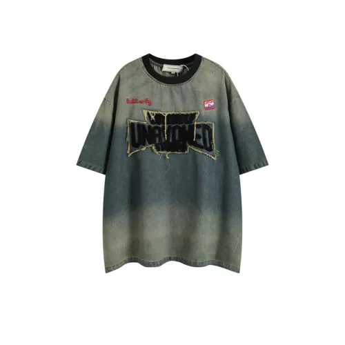 Tie Dye Patch Embroidered Short Sleeved T Shirt