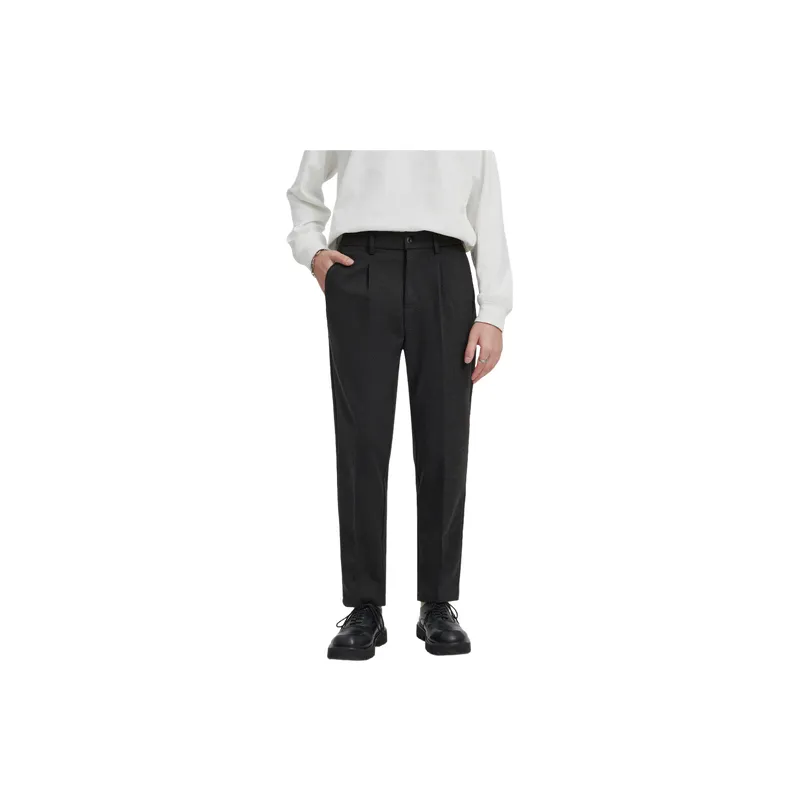Casual Loose Cotton Blended Fabric Suit Trousers-9