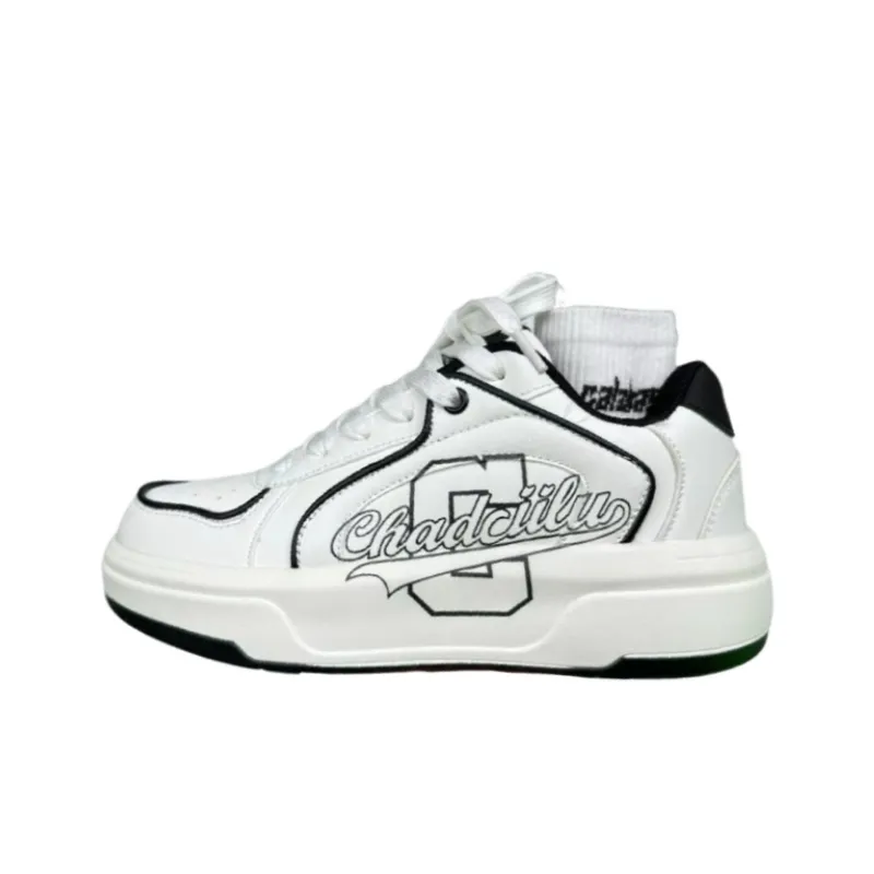 Thick Bottom Breathable Trendy White Shoes-0