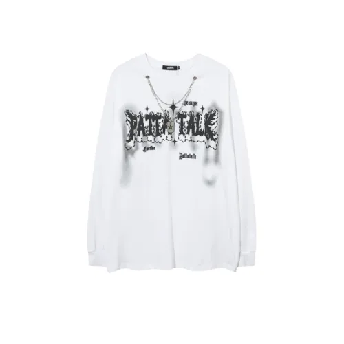 Graffiti Foam Print Loose Long Sleeve T-Shirt