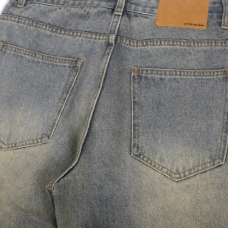 Washed Straight Leg Jeans-5