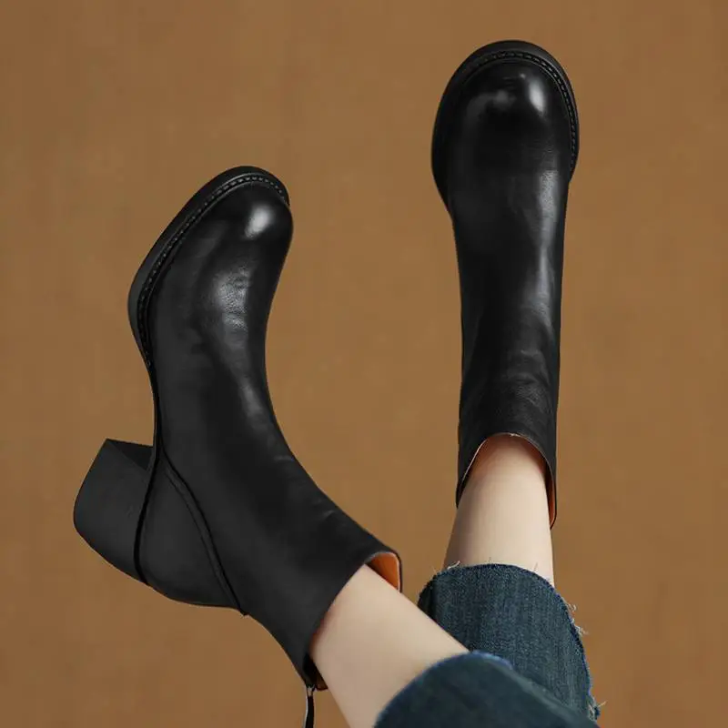 Funky Zipper Ankle Boots-4