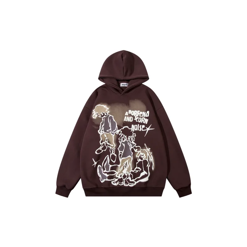 Casual Loose Cotton Blended Fabric Sweatshirt-0