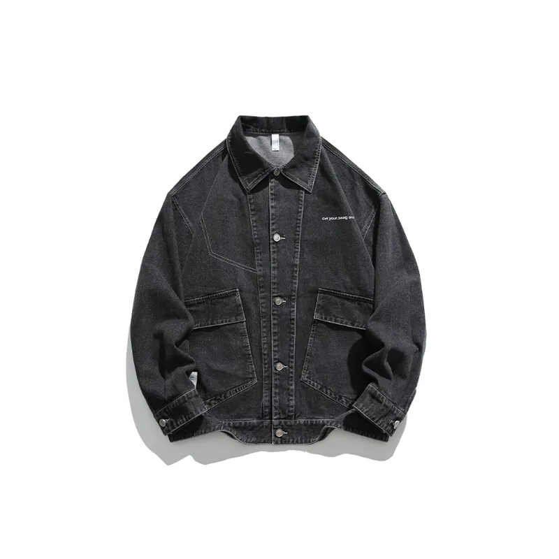 Street Vintage Washed Loose Denim Jacket-5