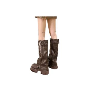 Denim Retro Casual Knee High Boots