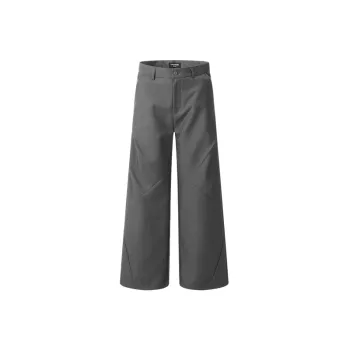 Simple Straight Leg Bamboo Fiber Suit Trousers Women