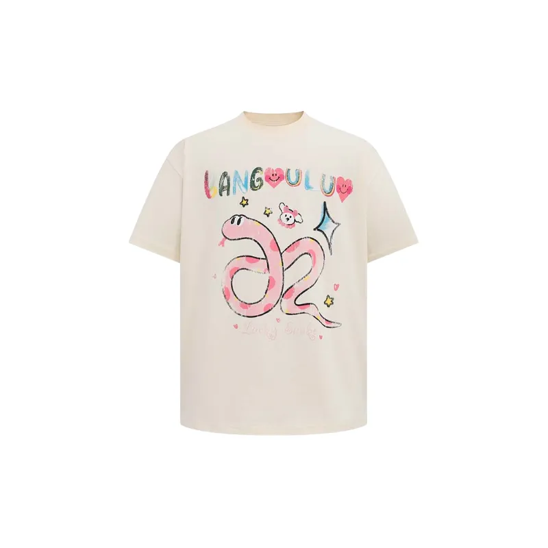 Cartoon Graffiti Cotton Blended Fabric T Shirt-2