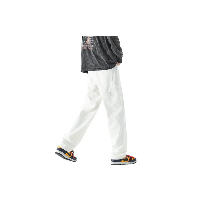 Retro Straight Leg Cotton Casual Pants-2