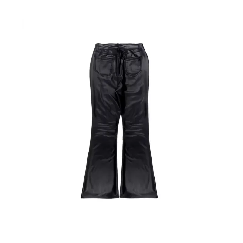 Casual Fashionable Loose Leather Pants-1