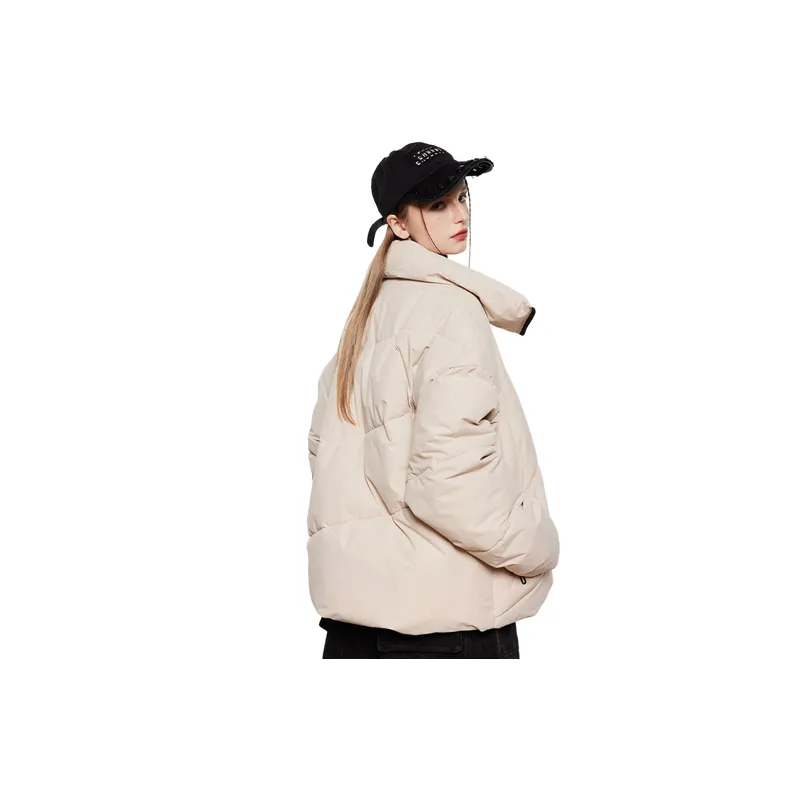Casual Loose Stand Collar Cotton Coat-10