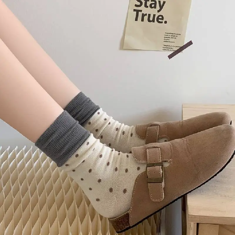 Fashionable Simple 100% Cotton Mid Calf Sock-4