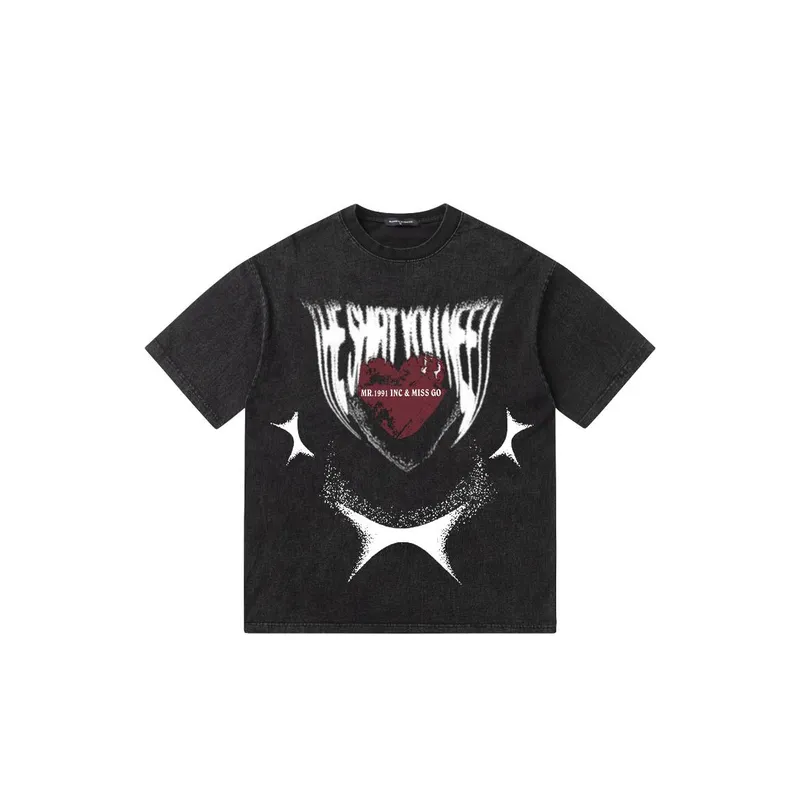 Design Letters Graffiti Short Sleeve T shirt-14