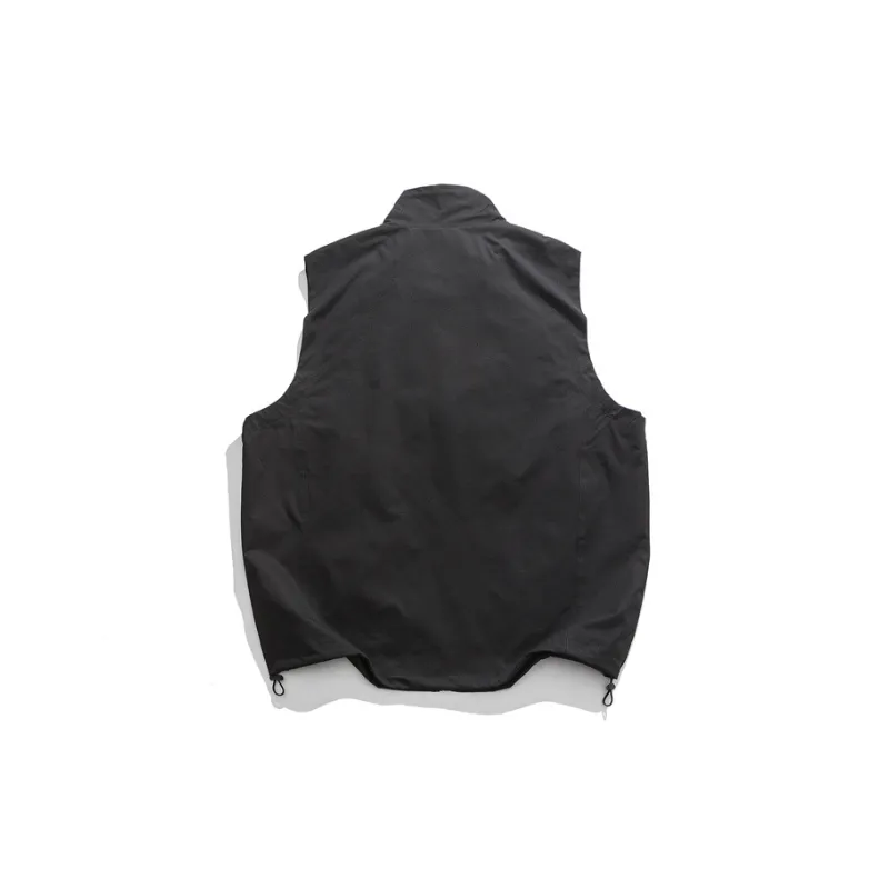 Zippered Stand Collar Utility Vest-5