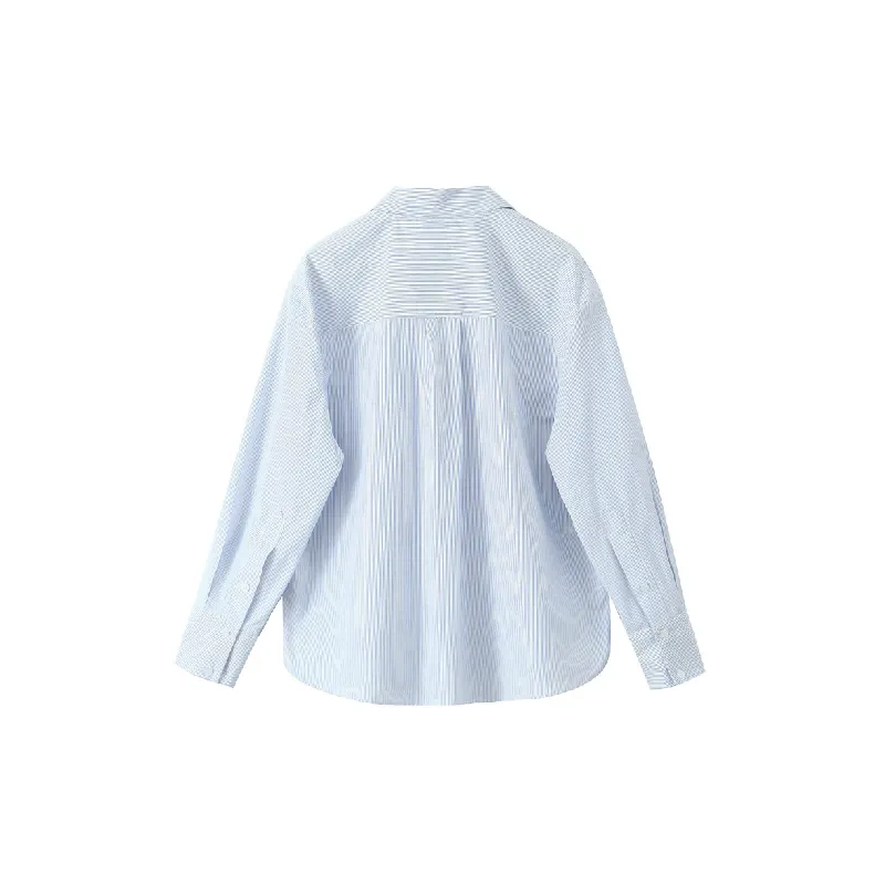 Fashionable Loose Long Sleeve Shirt Women-1