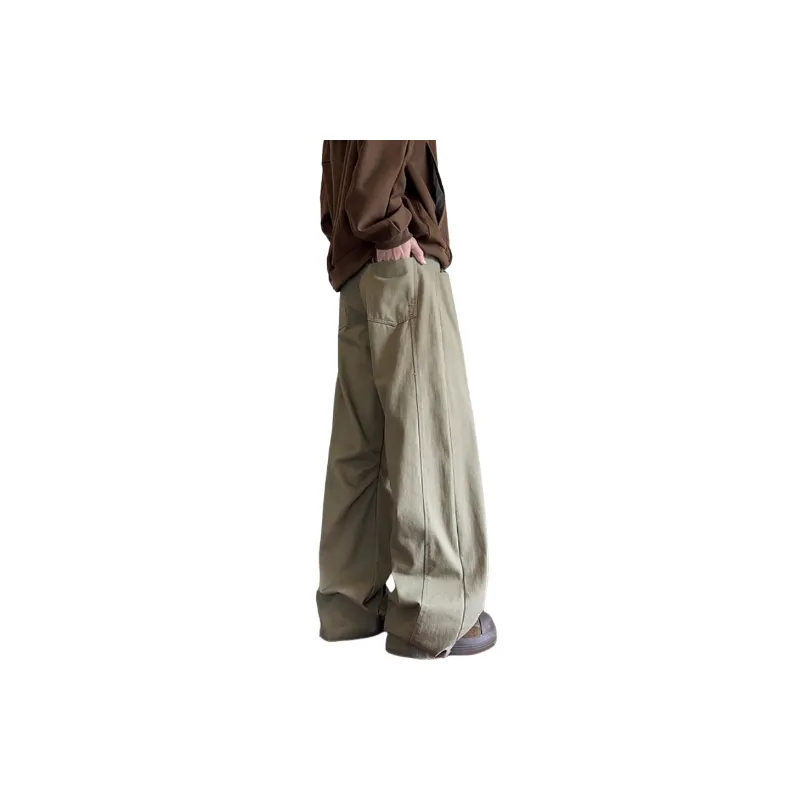 Retro Loose Rabbit Hair Cargo Pants-1
